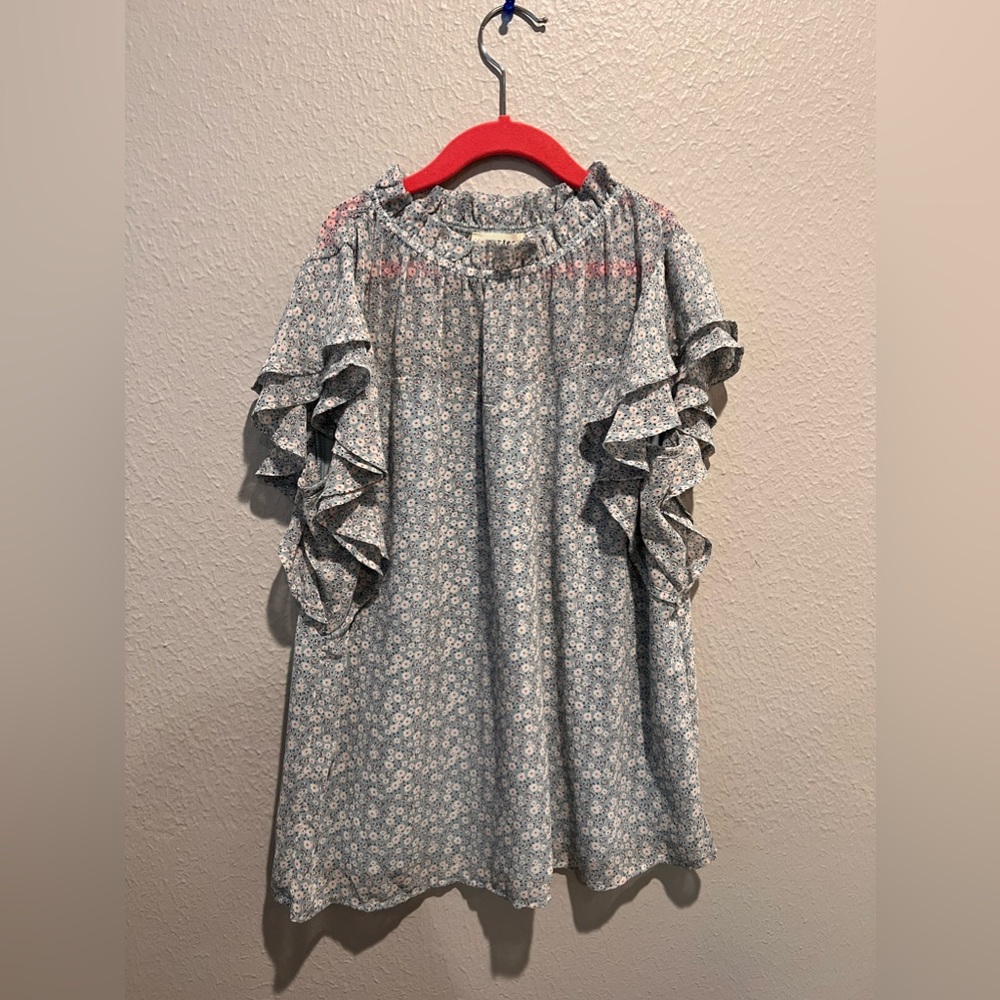Nordstrom light blue floral top size SMALL